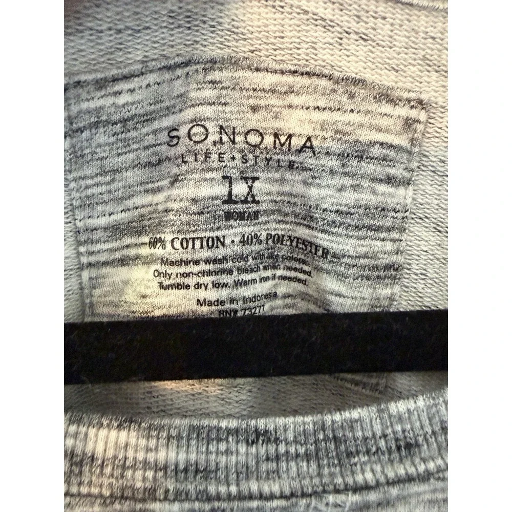 Sonoma Woman 3/4 Sleeve Knit Top Space Dye‎ Gray Size 1X